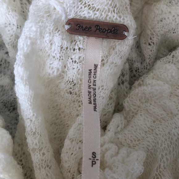 FREE PEOPLE OPEN STITCH CROPPED KNIT IN IVORY - Picture 6 of 7